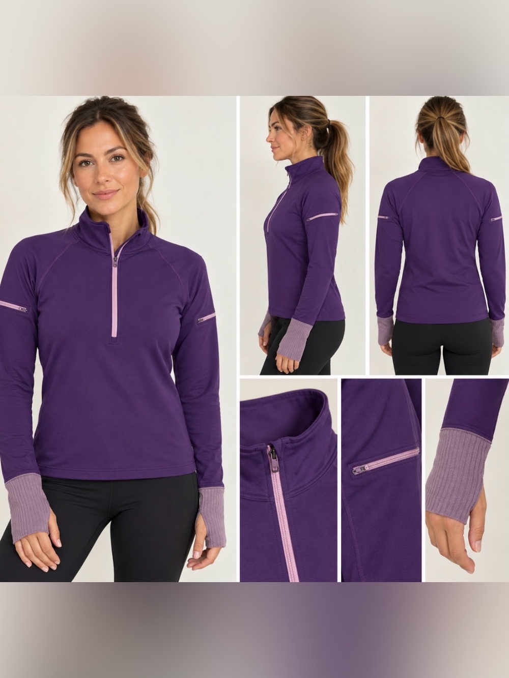 Lululemon Wet Dry Warm 1/2 Zip Pull Over Size 10